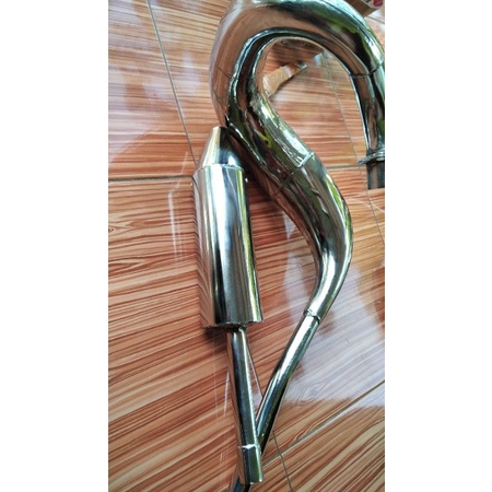Kenalpot udang trail ninja rr/r rangka standar gtx/klx full crom