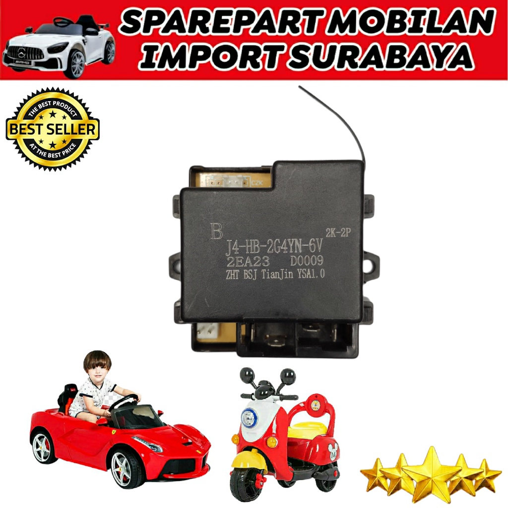 RECEIVER MODUL 6 VOLT J4 HB 2G4YN 6V CONTROLLER RC MAINAN MOBIL AKI ANAK SPAREPART TRANSMITTER 6VOLT