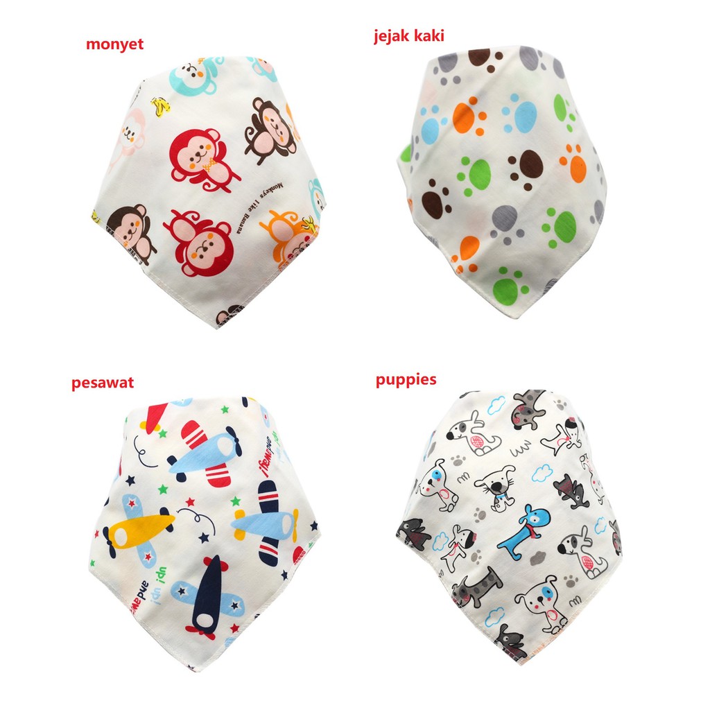 Celemek makan segitiga/bib segitiga / tatakan liur bayi import murah meriah