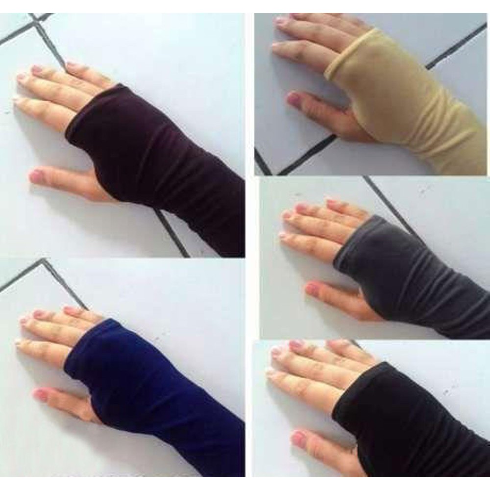 Handsock Manset Lengan Polos Spandek Premium Jempol Polos