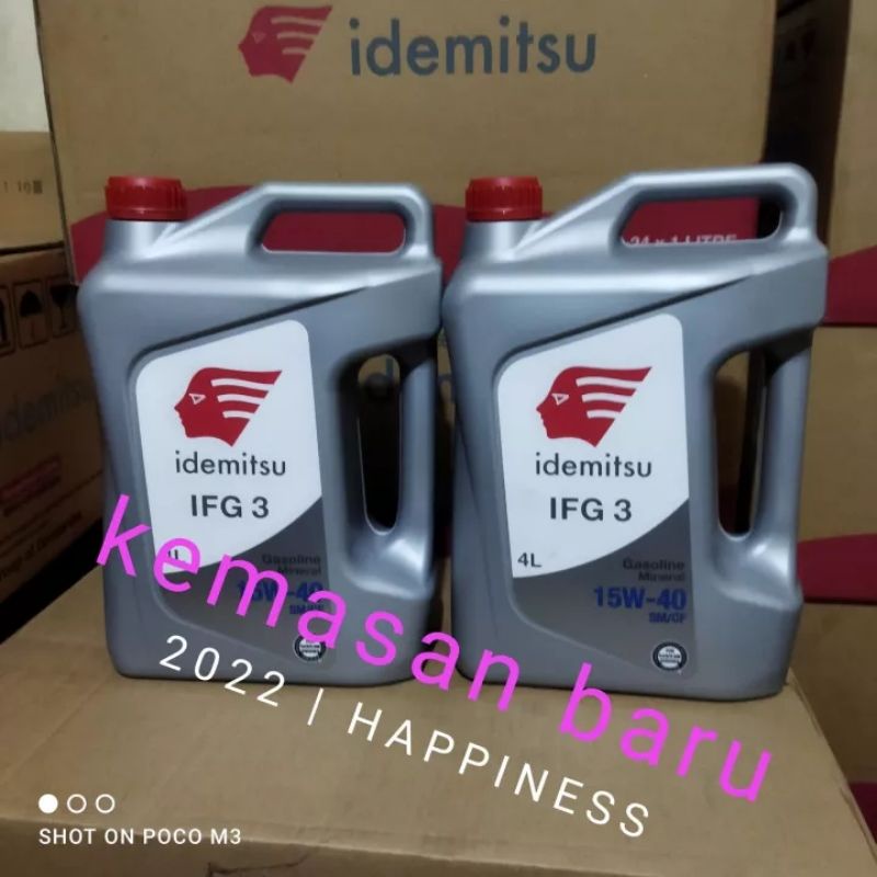 oli mesin mobil bensin 15w-40 SM/CF "IDEMITSU IFG3 " 4 Liter