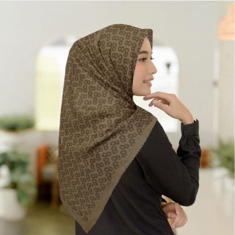 SALE HIJAB / HURUF GOLD / COD / KERUDUNG VOAL MOTIF / SEGI EMPAT VOAL / JILBAB TERBARU / LASER CUT