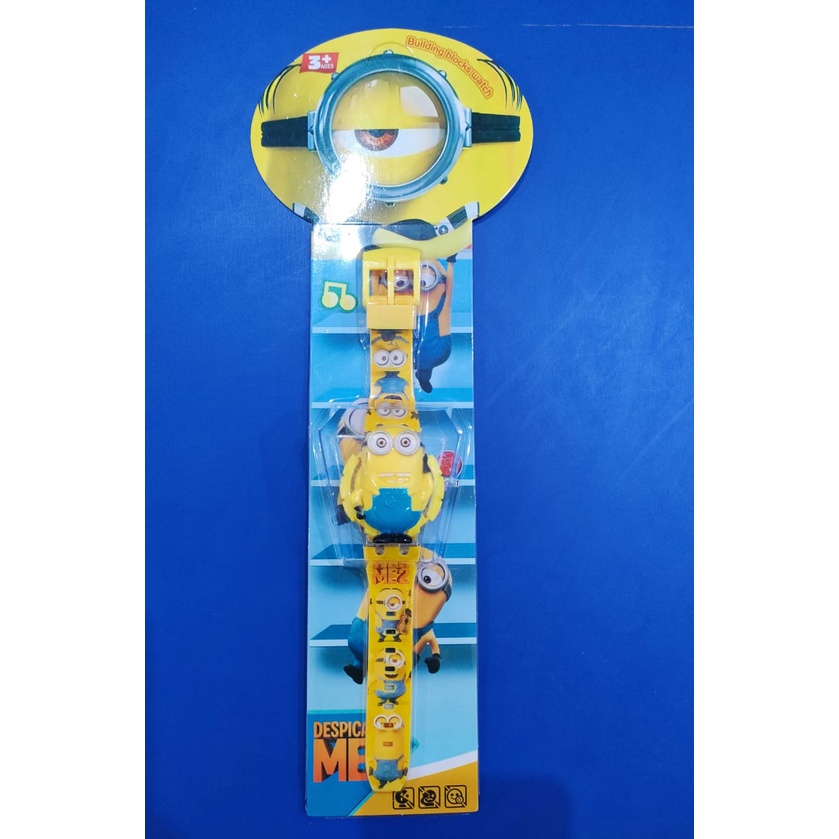 Jam tangan anak  musik bermotif karakter banyak T melodi musik led-Minion