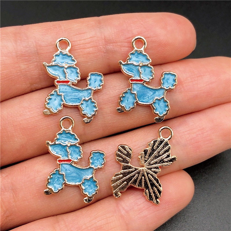 4pcs Liontin Enamel Bentuk Anjing Bahan Alloy Untuk Membuat Perhiasan Charms