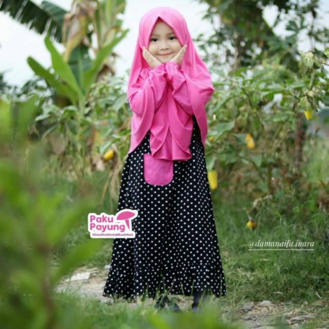 Gamis Anak Paku Payung Polka