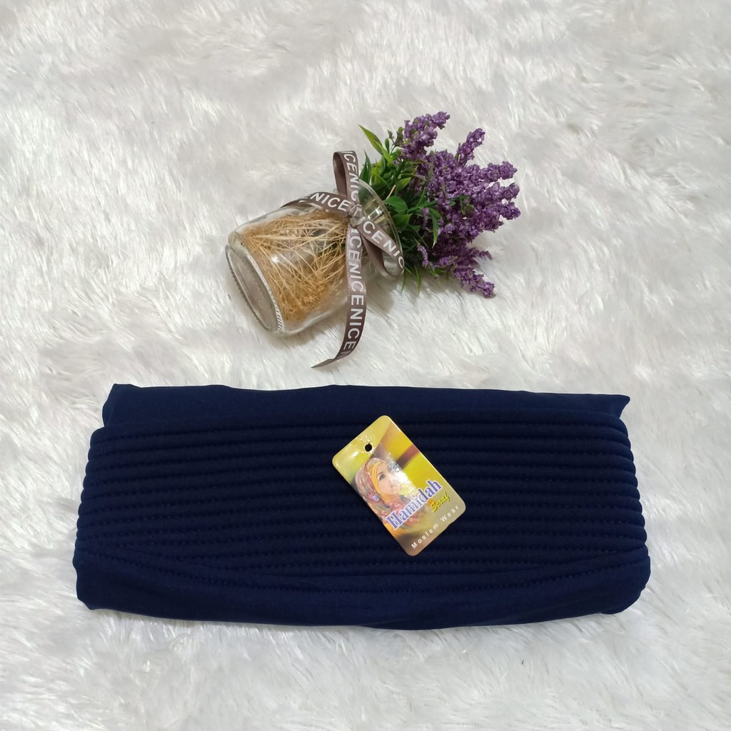 Hijab Bergo Oval Hamidah L,XL Jilbab Instan Hamidah  Kerudung Polos Hamidah Termurah Rumah Hija'b-NAVY