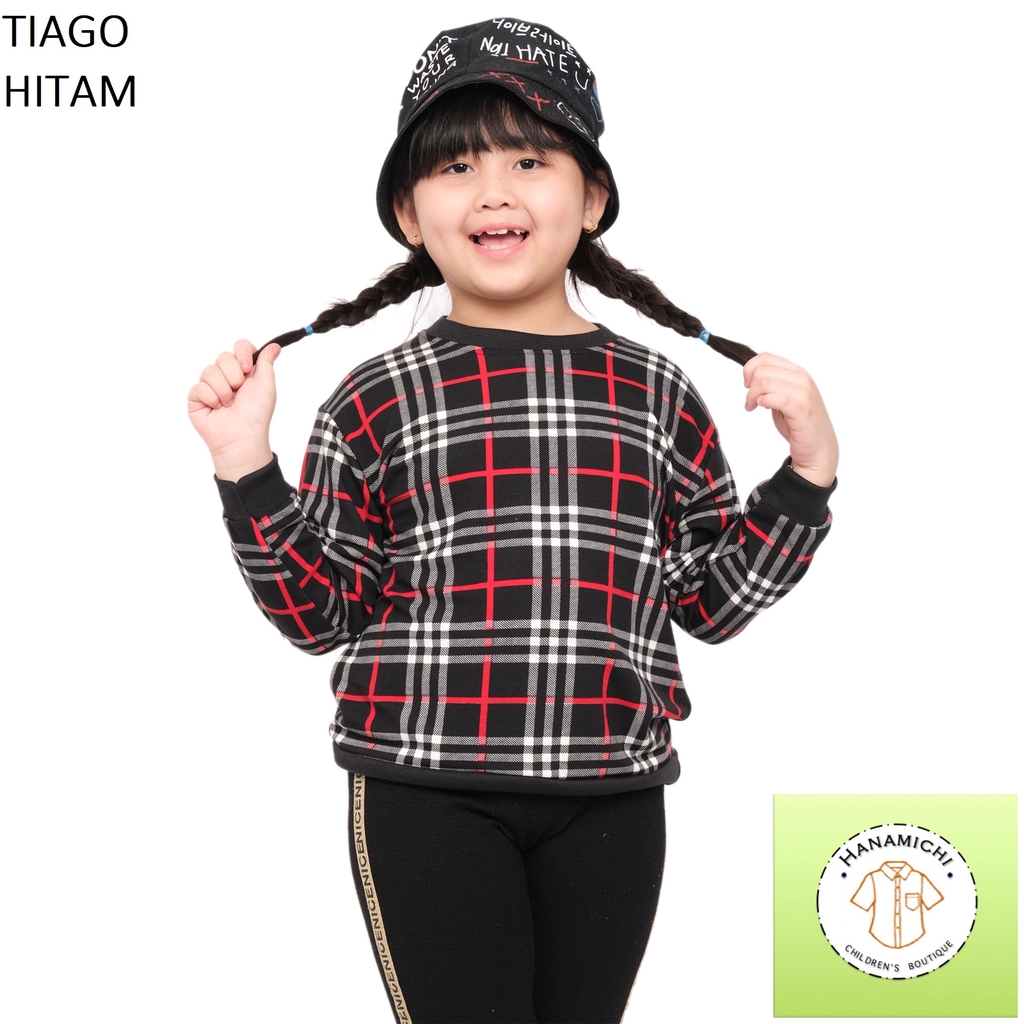 Hanamichi TIAGO Sweater Anak Lengan Panjang Motif Kotak