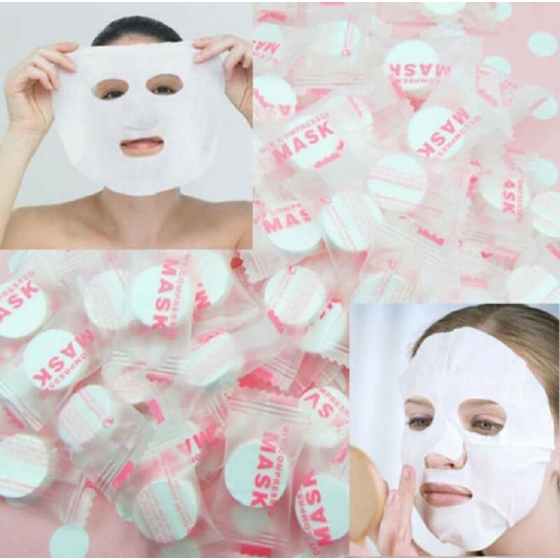 Compressed Mask Paper Masker Tablet DIY Compressed Mask Masker Wajah Mengembang Masker Kompres