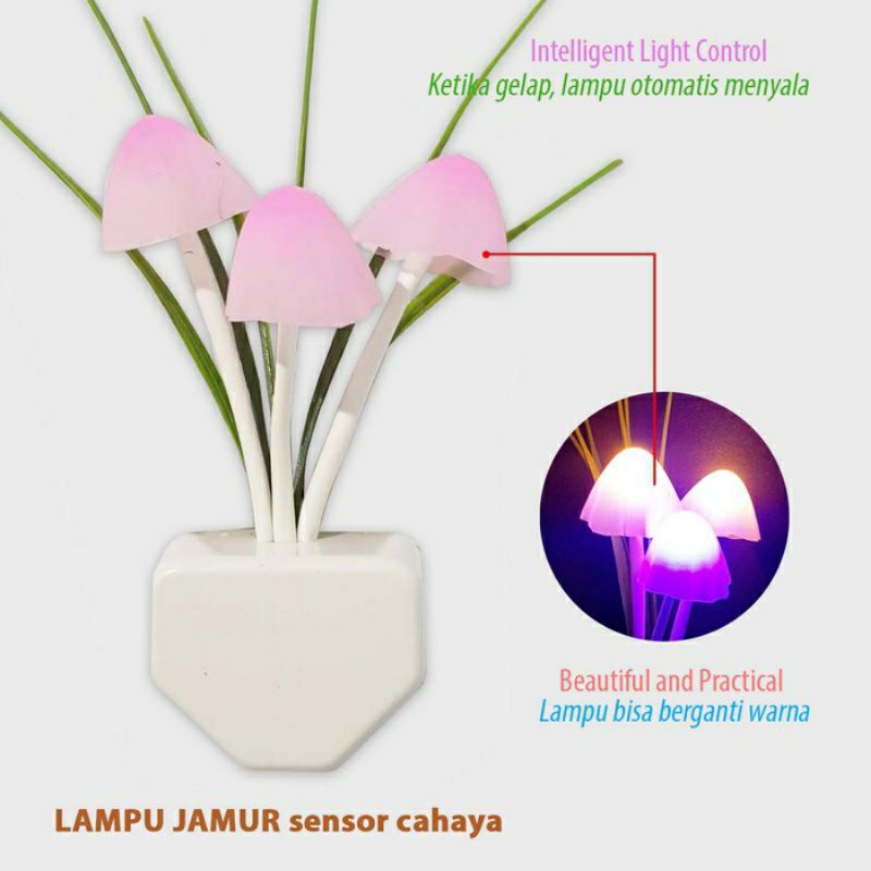 Jual Lampu Tidur Hias Jamur Avatar Lampu Led Sensor Cahaya Otomatis Nyala Lampu Malam King