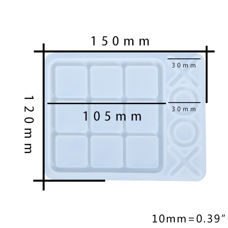 Siy Cetakan Resin Epoksi Bentuk Tic-Tac-Toe Bahan Silikon Untuk Kerajinan Tangan Diy