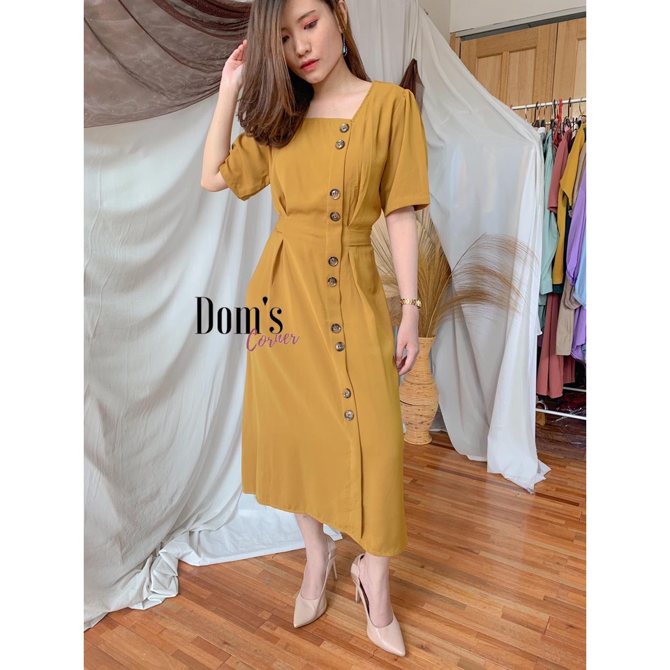 Domscorner-Greysia vintage dress-Yellow mustard
