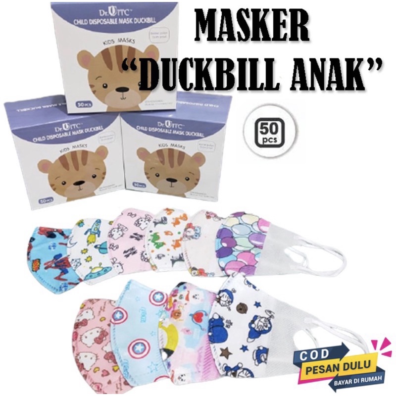 MURAH masker anak duckbill DR.ITC random