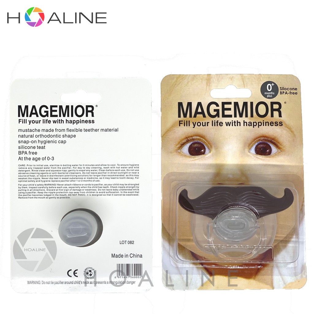 Empeng kumis + tutup / dot bayi silikon  lucu & unik / mustache baby pacifier BPA Free HL 2506-1
