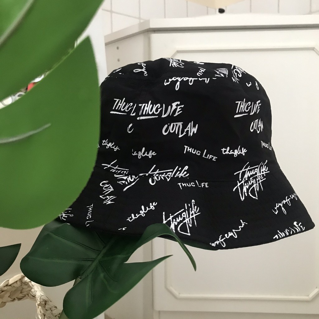 Bucket Hat Thuglife / Topi Bucket Sablon Thuglife Korean Style Unisex Remaja Dewasa