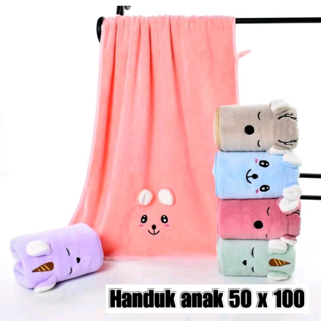 Handuk Bayi Microfiber Uk 50x100 cm dan 60x120 cm / Handuk Anak Kuping Daya serap tinggi