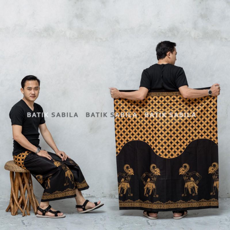 MURAH SARUNG BATIK MOTIF BENOWO / GUNUNGAN WAYANG TERLARIS NU LIST HIJAU