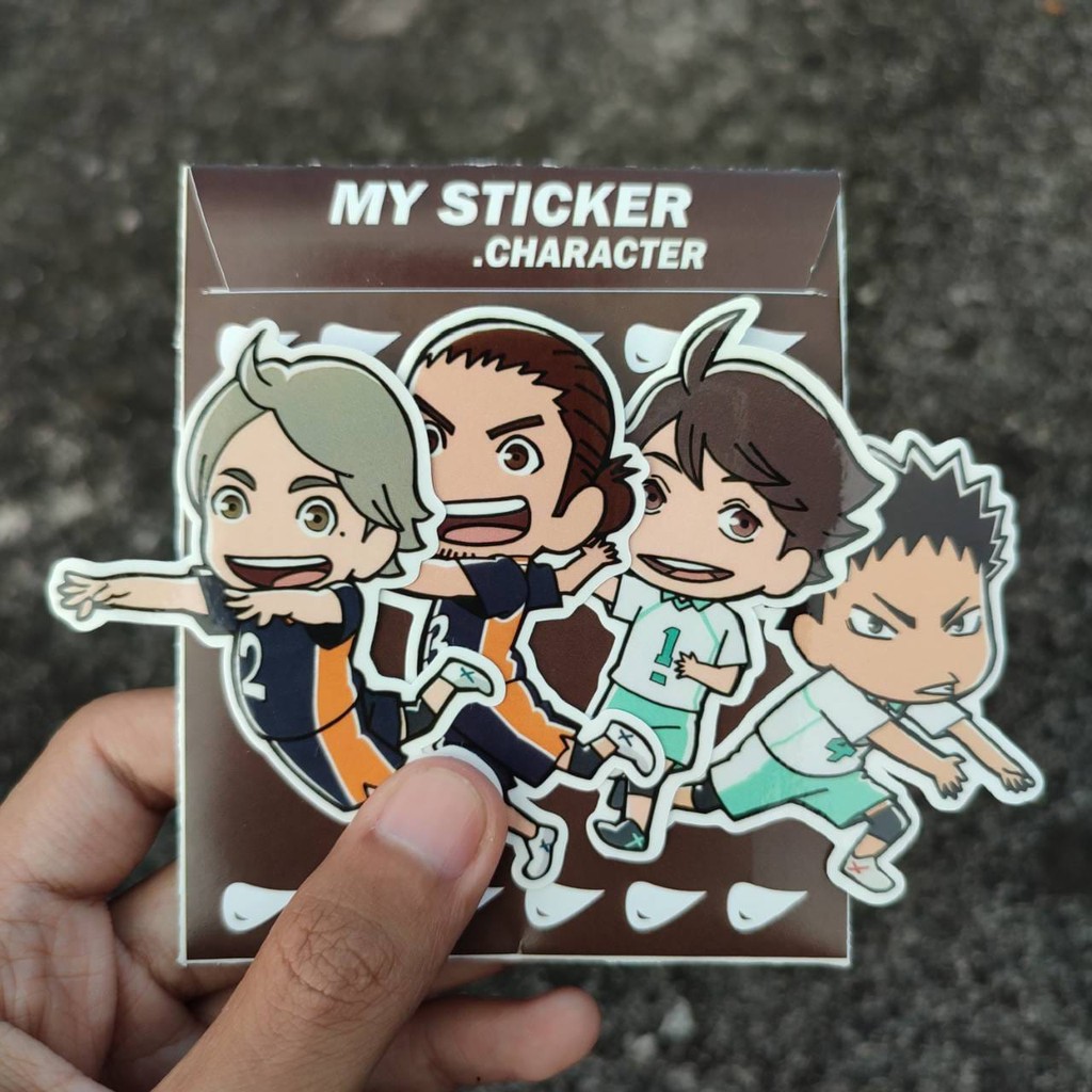 Sticker Anime Terlengkap - Stiker Haikyuu Kode 2 - 1set isi 9