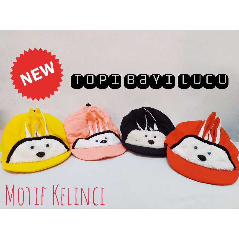 TOPI BAYI LUCU - TOPI ANAK KARAKTER - MOTIF KELINCI