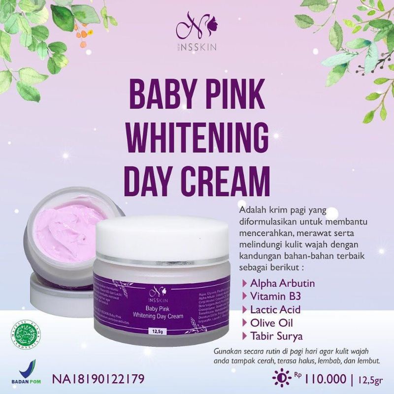 New NS.SKIN BABY PINK WHITENING DAY CREAM