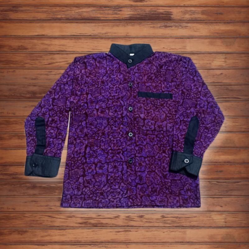 Baju batik anak laki-laki lengan panjang umur 4,5,6,7,8th exlusive batik cap asli