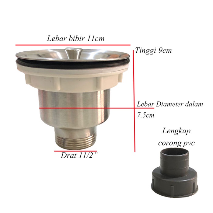Afur Keranjang Bak Cuci Piring Wastafel Set 8110 Merk NEVADA Lengkap Tinggal Pasang