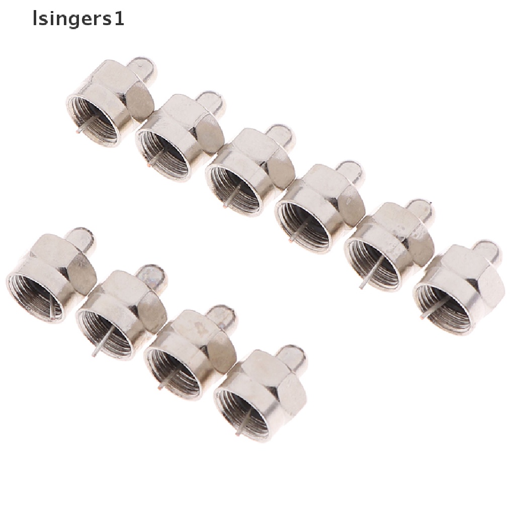 (lsingers1) 10pcs / Set Konektor Kabel Coaxial 75 Ohm Tipe F Male