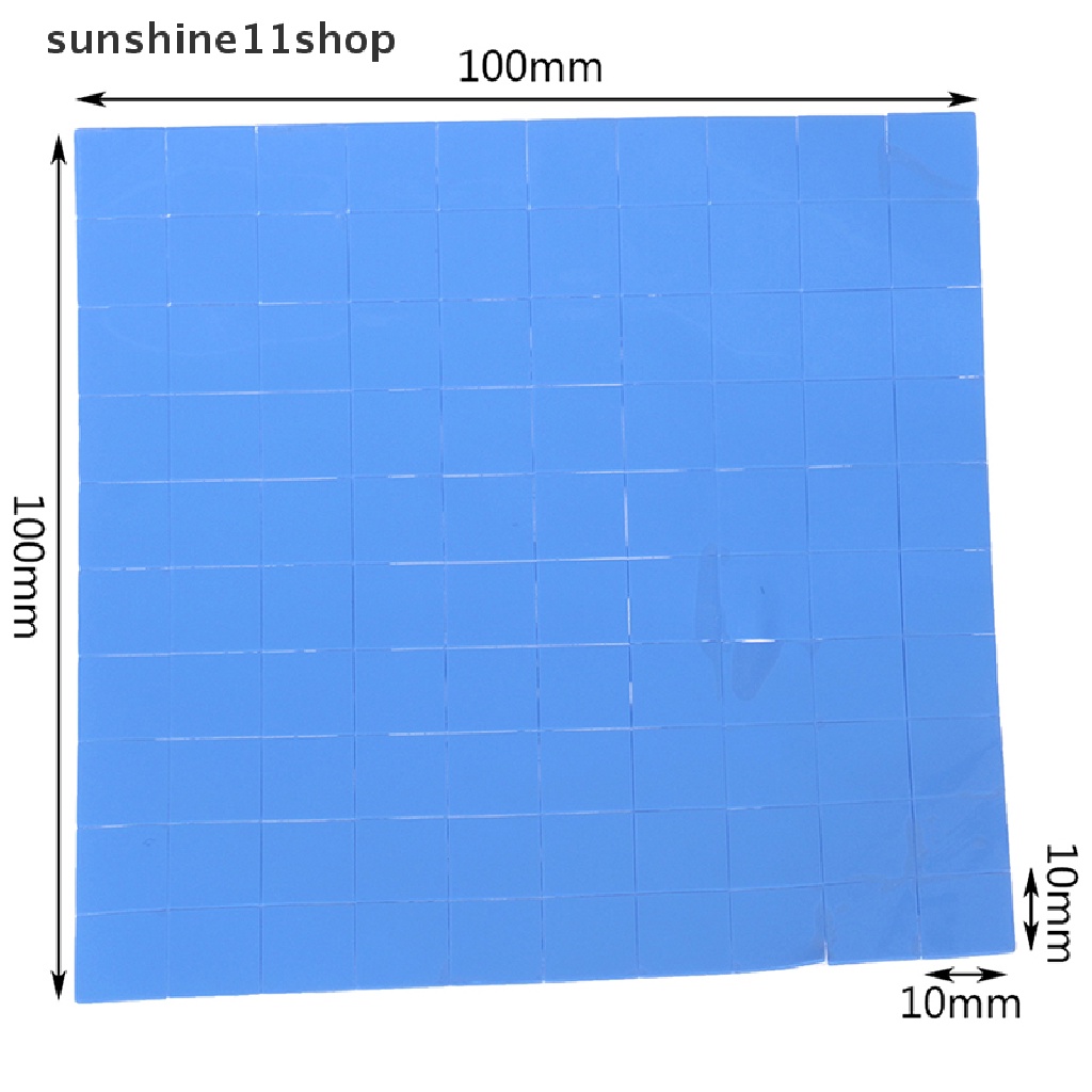 (SHO) 100pcs Pad Thermal Silikon 10x10 X 0.5mm Konduktif Pendingin Heatsink GPU CPU