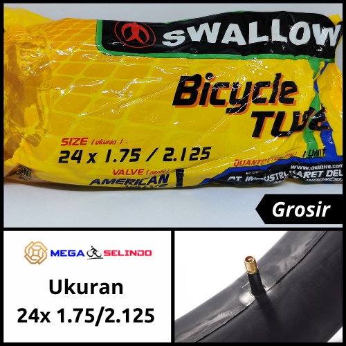 Ban dalam sepeda Swallow ukuran 24 x 1.75/2.125 Grosir