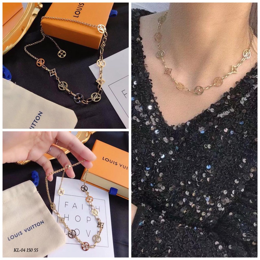 COD! kalung titanium anti karat/ kalung wanita lv variasi import