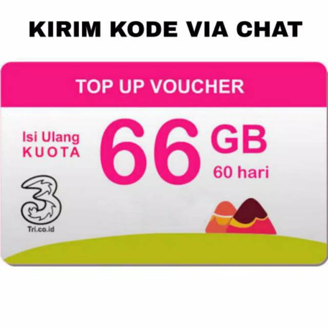 Voucher Kuota Tri Three 33GB 33 GB / 66GB 66 GB 4G LTE