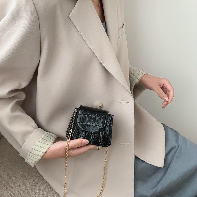 Paling Murah Tas Selempang Wanita Alya_Vintage Sling Bag Croco Mini