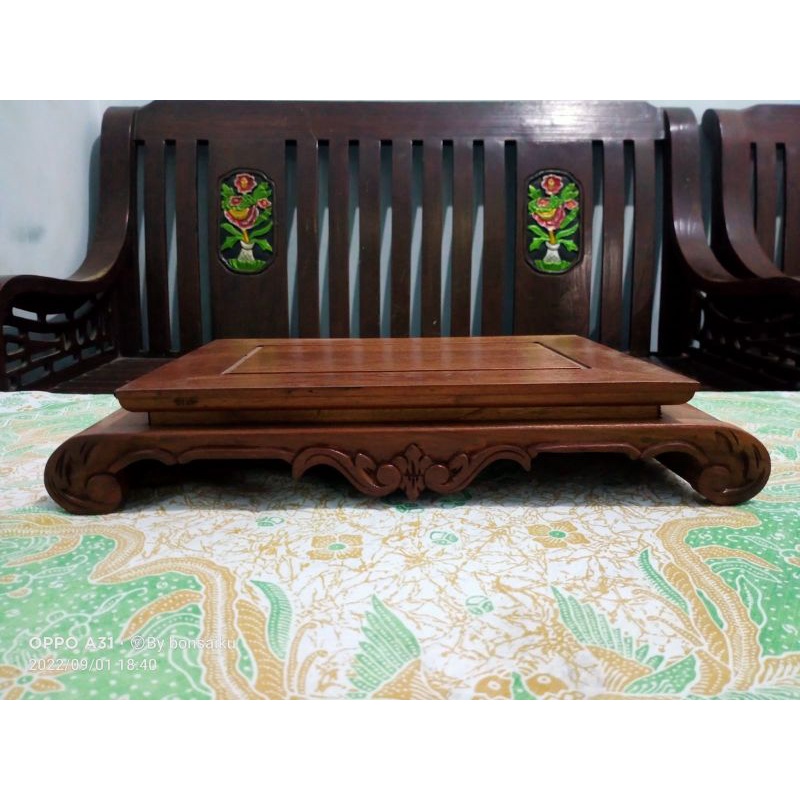 Meja Bonsai Kayu Jati Asli