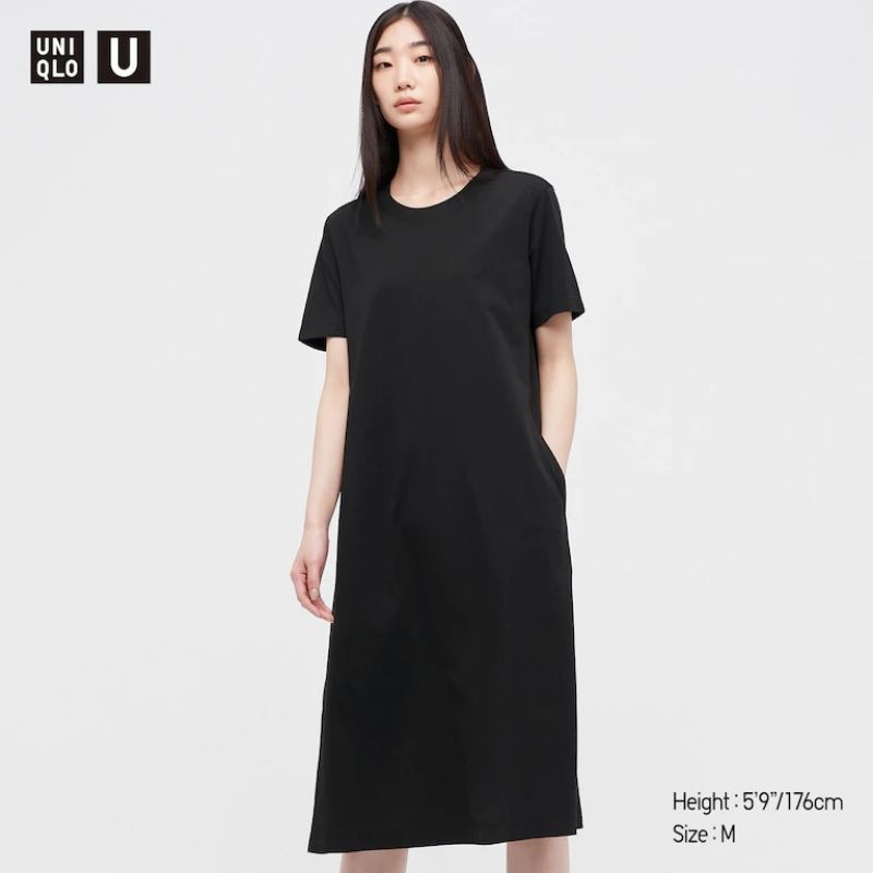 UNIQLO - AIRism Katun Gaun Panjang Flare Uniqlo U