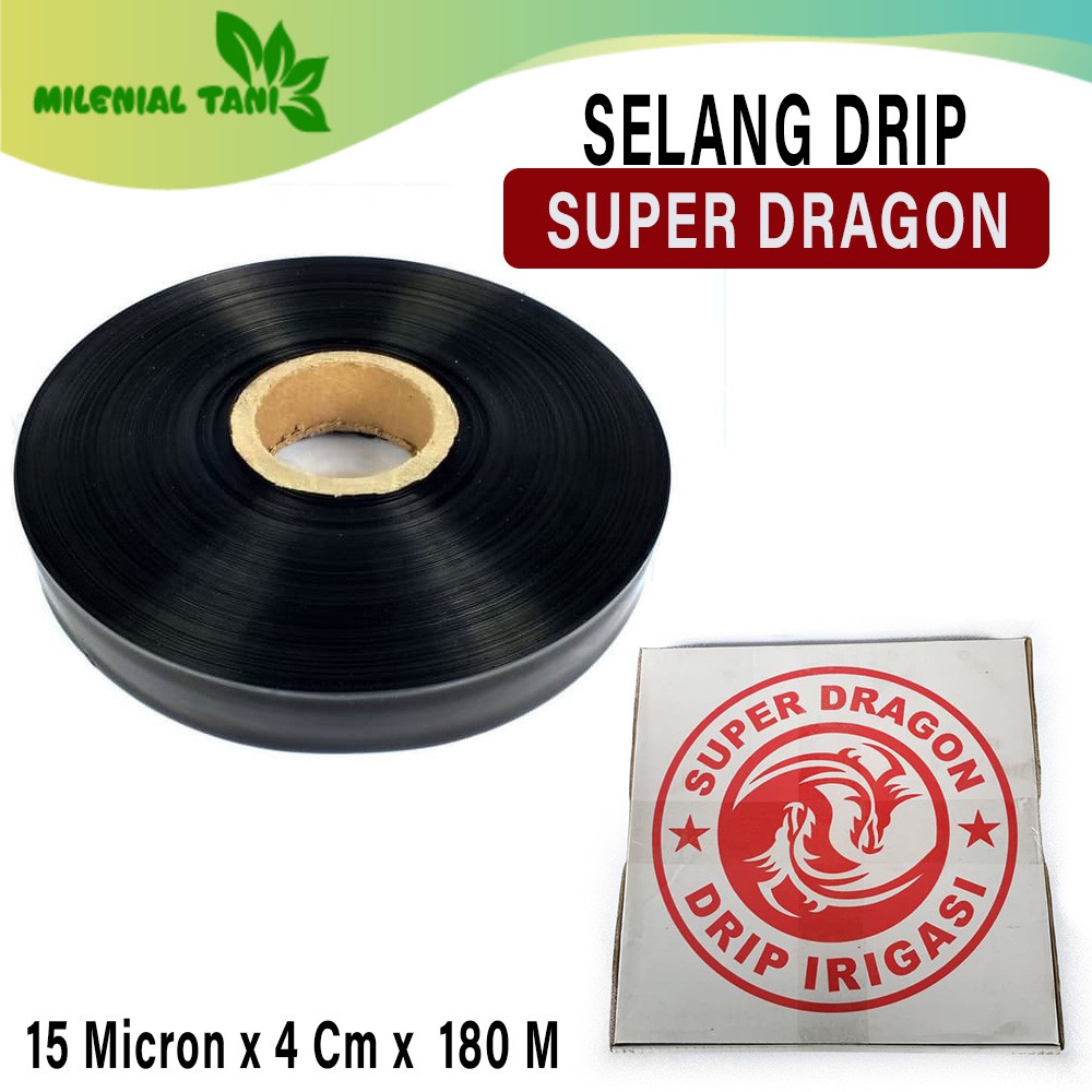 Selang Drip Merk Super Dragon Selang Air Selang Irigasi Tetes Ukuran 15 Micron x 4 Cm x 180 M