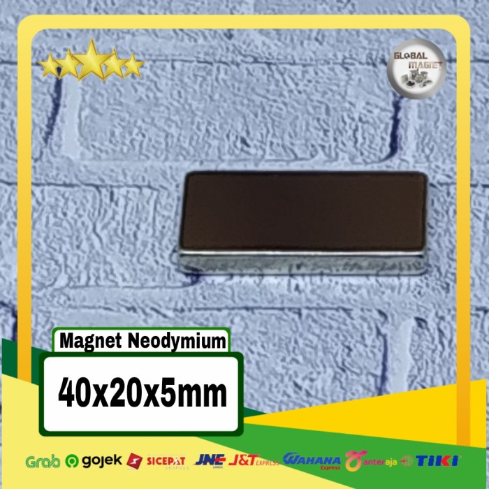 

Premium Magnet Neodymium Persegi 40X20X5Mm Neodymium N52