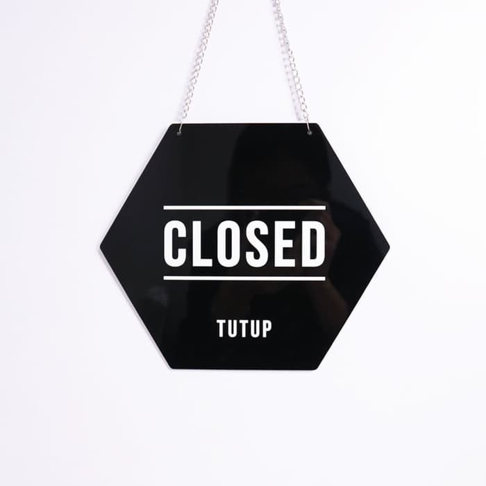 Sign Board Akrilik | Open Closed | Black TRENDYYY