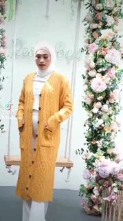 Cardigan Rajut  Panjang  ARUNIKA Knitwear Baju Long Outer  