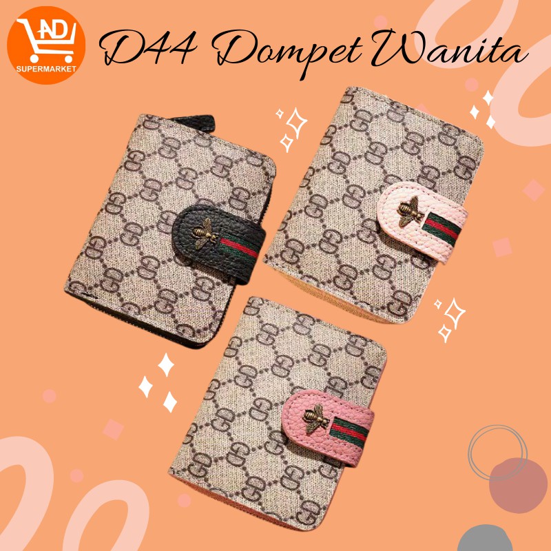 Dompet Lipat Wanita Motif Logo Dompet Wanita Import Dompet Jalan Cewek Fashion Kasual Dompet Mini Cewek Murah D44