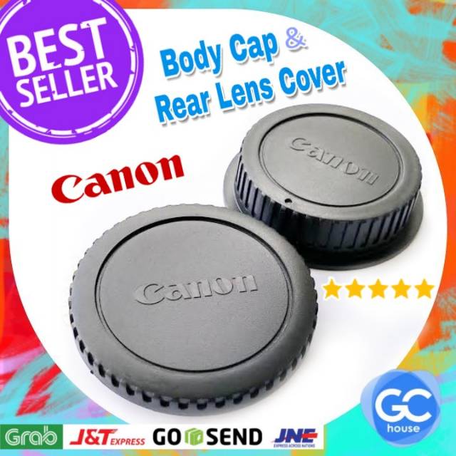 Body Cap &amp; Rear Lens Cap Canon DSLR Tutup Body Lensa Kamera