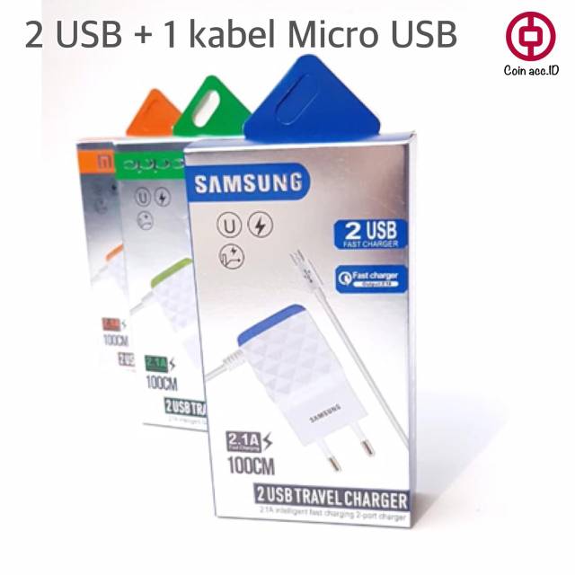 Casan/charger SAMSUNG VIVO OPPO XIAOMI 2 USB 3in1 Diamond KUALITAS SUPER