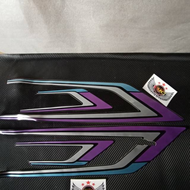 Striping honda gl 100 warna hijau ungu