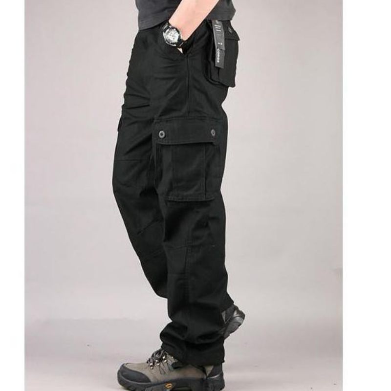 Spesial warna hitam Cargo polos pria premium celana cargo panjang