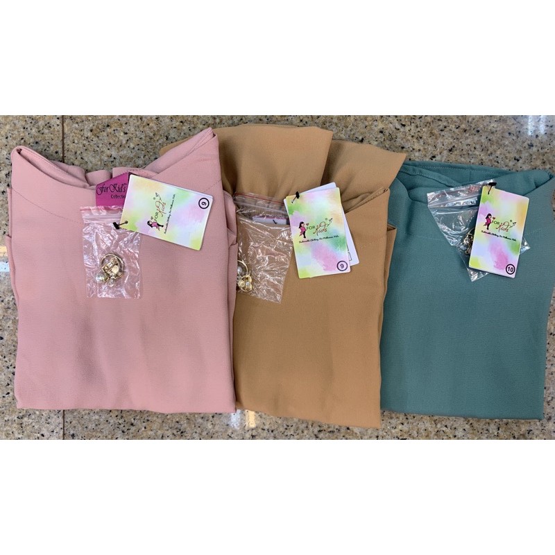 Blus Anak Perempuan Lengan Panjang Leher Sabrina Fashion Korea