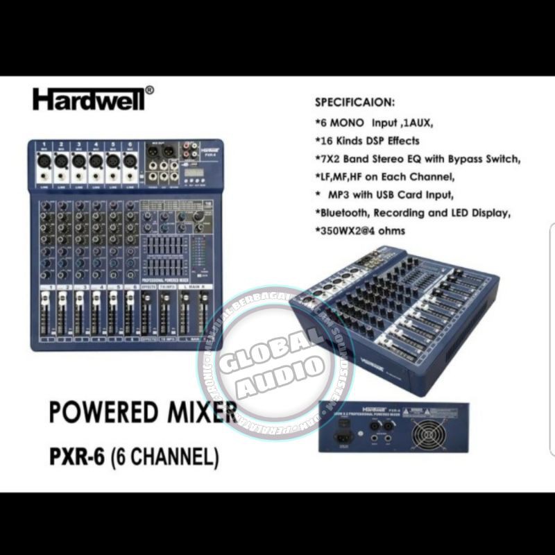 Power mixer hardwell pxr6 6channel ORYGINAL / Power Mixer Hardwell 6 Channel Bagus Murah( Bisa COD )