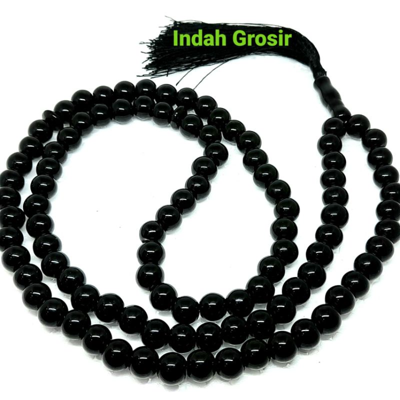 TASBIH BATU BLACK ONYX 10MM 99BUTIR ORIGINAL