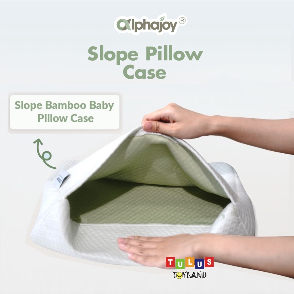 Sarung Bantal Alphajoy SLOPE Pillow Case Bamboo Organic Cotton Premium Jacquard Wedge Pillowcase Anak Bayi anti alergi halus lembut