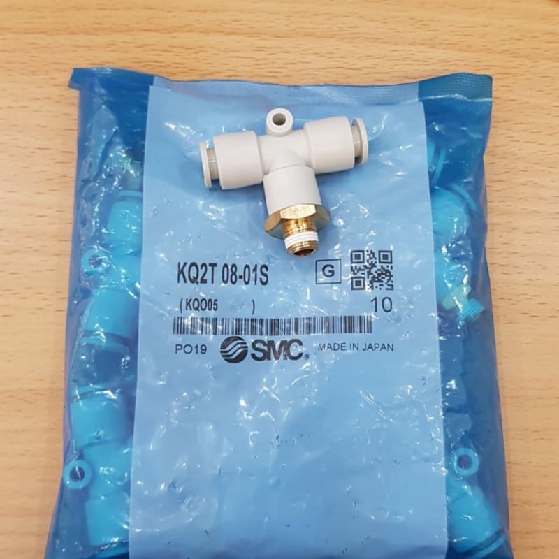 KQ2T08-01S SMC Fitting Nipple Nepel TEE T KQ2T KQ2T08-01 8mm X 1/8"