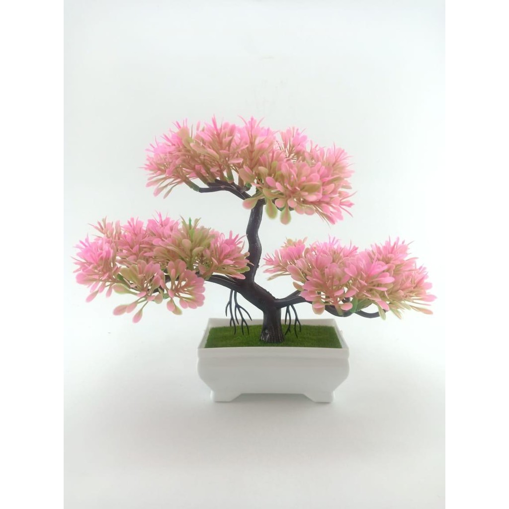 COD BUNGA PLASTIK BUNGA PAJANGAN IMITASI BUNGA ARTIFISIAL BUNGA BONSAI  TANAMAN HIAS PLASTIK BP8851-PINK