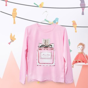 EP Kaos Wanita Lengan Panjang Parfum Dior Pink