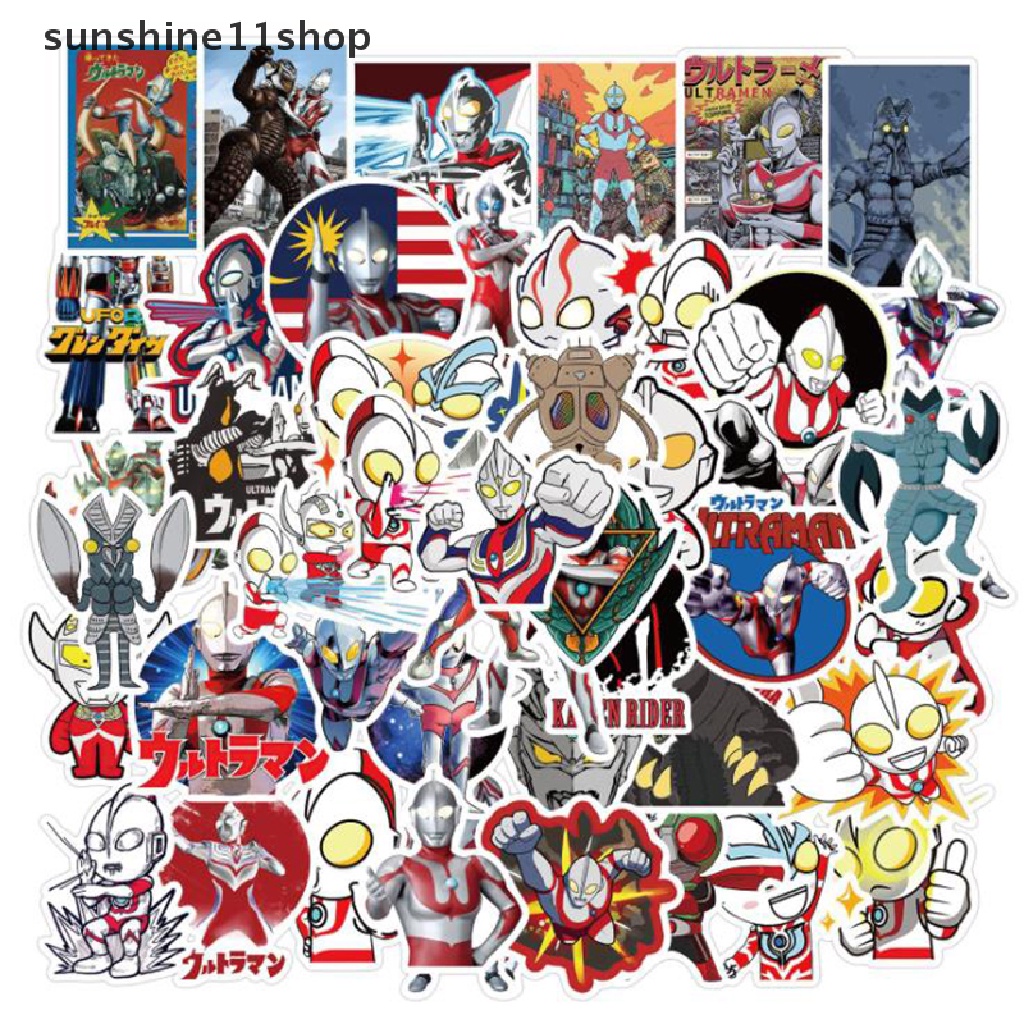 Sho 50Pcs Stiker Ultraman Hits the Monster Untuk Skateboard / Gitar / Laptop